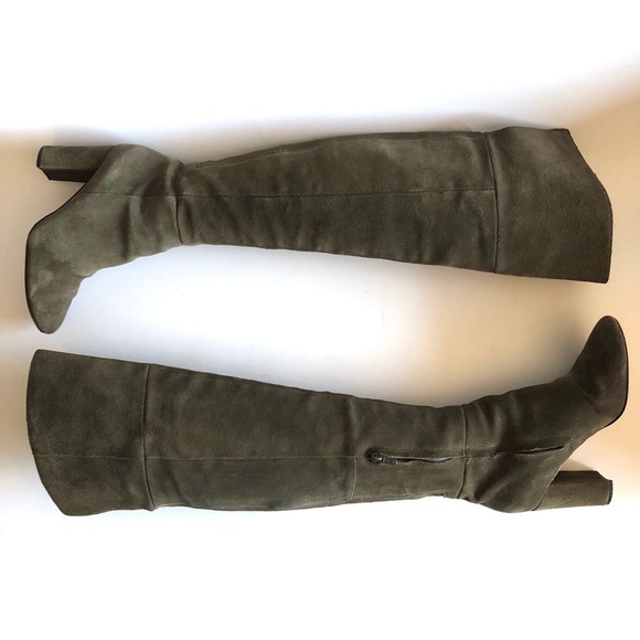 M&S Autograph Suede Block Heel Over the Knee Boots - Picture 5 of 16